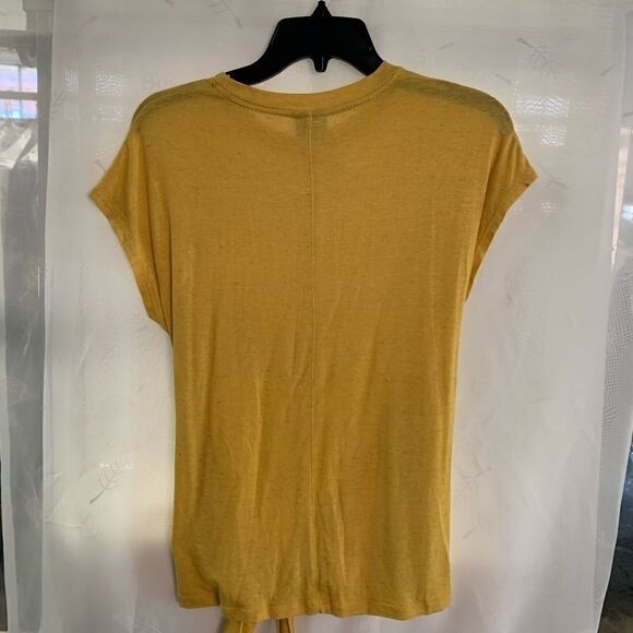 Bobeau sweater s yellow grey streak tie on front . - Picture 5 of 6